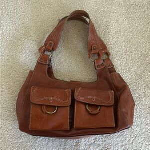 Elegant Brown Leather Shoulder Bag